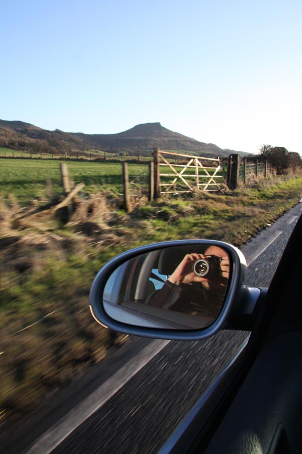 Approaching Rosebury Topping by car