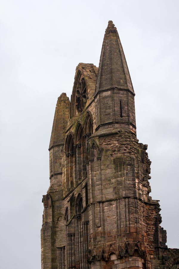 Whitby Abbey from three-quarter view