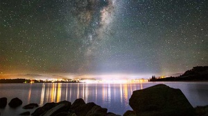 Astrophotography Lake Wanaka with Milky Way Night Sky