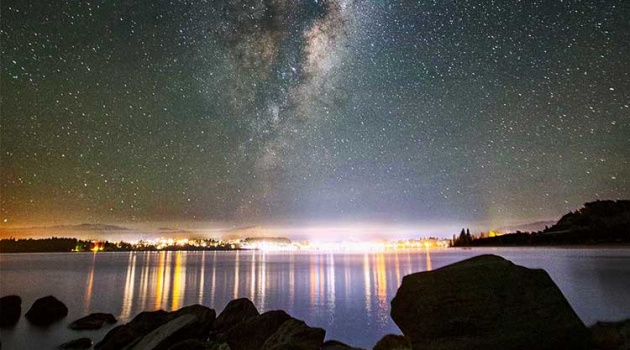 Astrophotography Lake Wanaka with Milky Way Night Sky