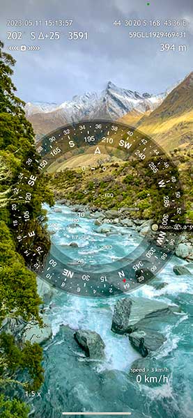 An overlay of data from a swingbridge in Mt Aspiring