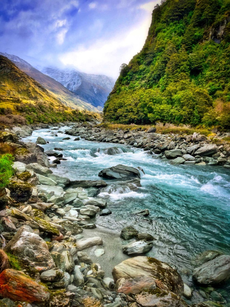 Mount Aspiring River in Autumn